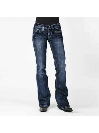 Women's Jeans Jeggings Five Pocket Stretch Denim Pants (Red, Large) 