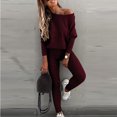 thumbnail image 1 of Womens Pants Clearance Women's Early Autumn Fashion Casual Loose O Neck Long Sleeve Solid Suit, 1 of 6