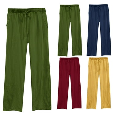 Womens Pants Clearance abtuhar Women's Pants,Plus Size Pants for Women,Fashionable Women And Linen Solid Color Loose Casual Comfortable Drawstring Straight Leg Wide Leg Pants Navy