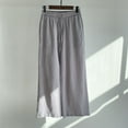 thumbnail image 1 of Womens Pants Cotton Linen Pants for Women Casual Solid Plus Size Loose Straight Leg Long Pants Elastic Waist Drawstring Ladies Pocket Leisure Trousers Fall, 1 of 3