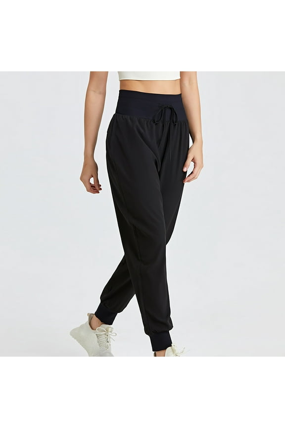 Womens Pants Dgankt Women's Drawstring High Waist Relaxed Harlan Pants Yoga Pants Long Pants
