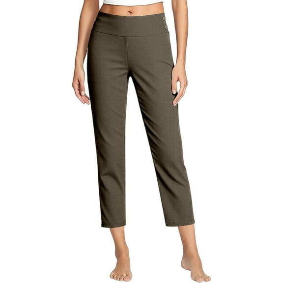 Womens Pants Dressy Casual Jeggings & Capris Pants Y2K High Waist Stretchy Skinny Straight Leg Yoga Cropped Slacks