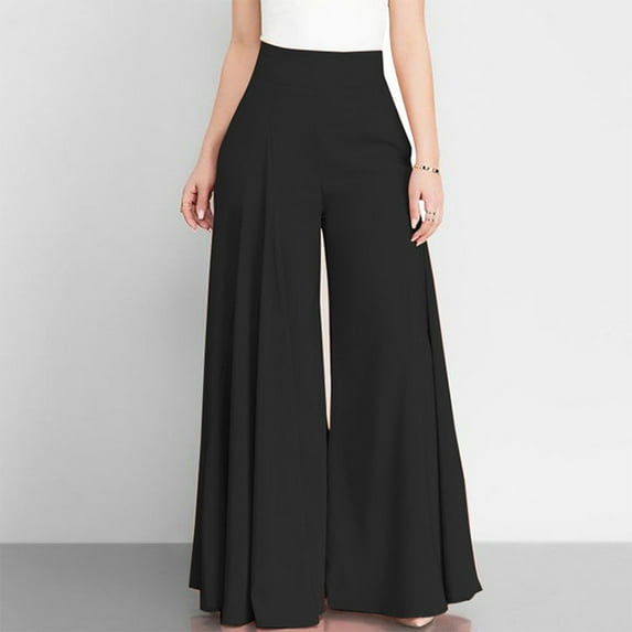Womens Pants Dressy Casual,Wide Leg Pants High Waisted Palazzo Pants Flowy Dress Pants Plus Size Trousers Business Pants Comfy Baggy Pants,Teacher Pants(Size:XL)