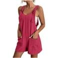 thumbnail image 1 of Womens Pants Dressy Sleeveless Jumpsuit Elegant Drawstring Skirt Loose Halter Jumpsuit Casual Solid Color Skirt Slim Fit Pockets Shorts Trendy Trousers For Work Office 90% Off Clearance Sale, 1 of 6