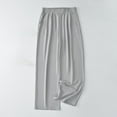 thumbnail image 1 of uublik Womens Pants Elastic Waist Gray Wide Leg Pants Palazzo Pants for Women Casual Trousers Lounge Pants with Pockets, 1 of 6