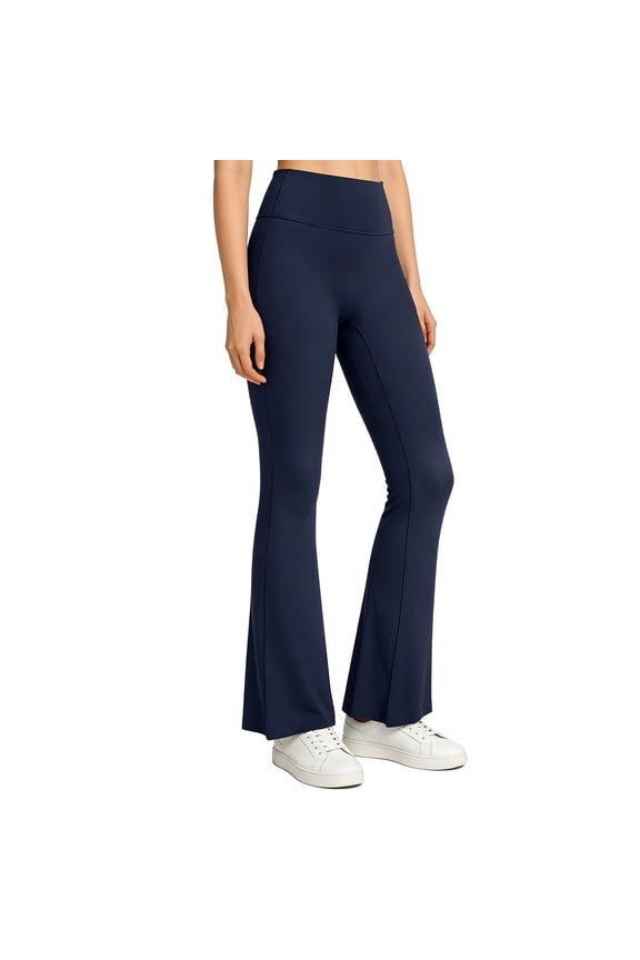 Womens Pants Elastic Waist Solid Casual Work Wide-Leg Cropped Travel Hiking Walking with Pant Navy M