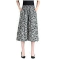 thumbnail image 1 of Womens Pants Fashionable Printed Elastic Waist Thin Wide Leg High Waisted Skirt Trousers, 1 of 3