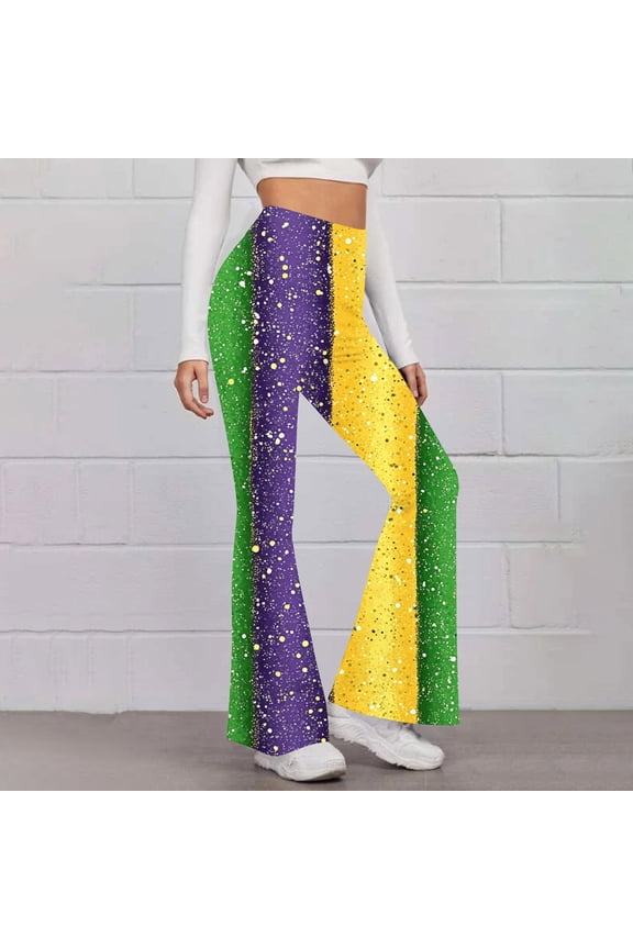 Womens Pants Flared Pants Solid Color Tight Fitting Hip Shaping Yoga Pants