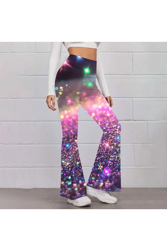 Womens Pants Flared Pants Solid Color Tight Fitting Hip Shaping Yoga Pants