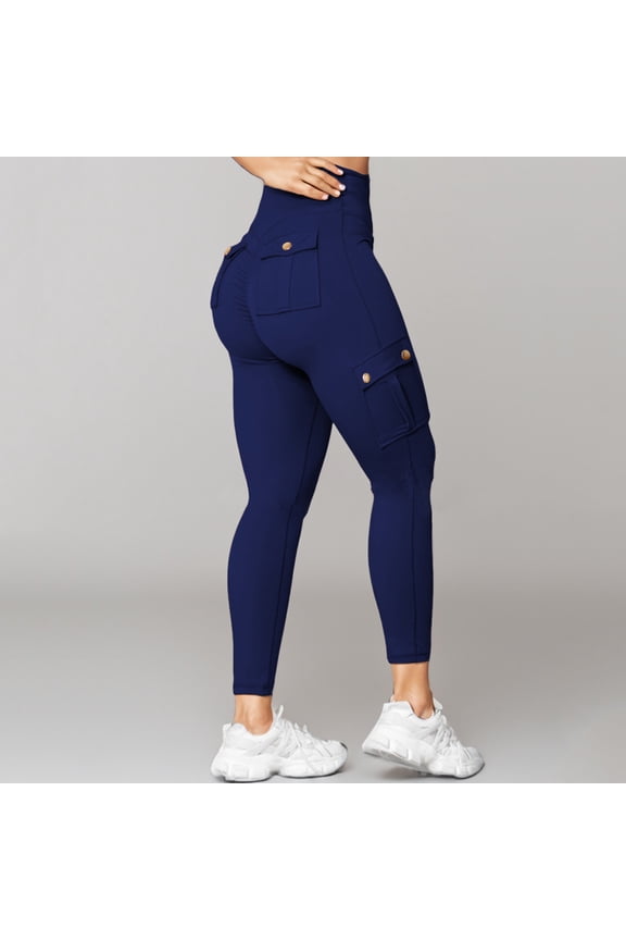 Womens Pants High Waist High Elasticity Yoga Pants with Pockets Workout Running Yoga Leggings for Women