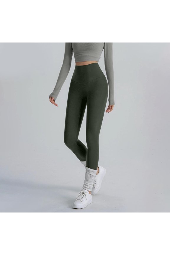 Womens Pants High Waist Solid Color Loose Tight Waist Tight Yoga Full Length Pants