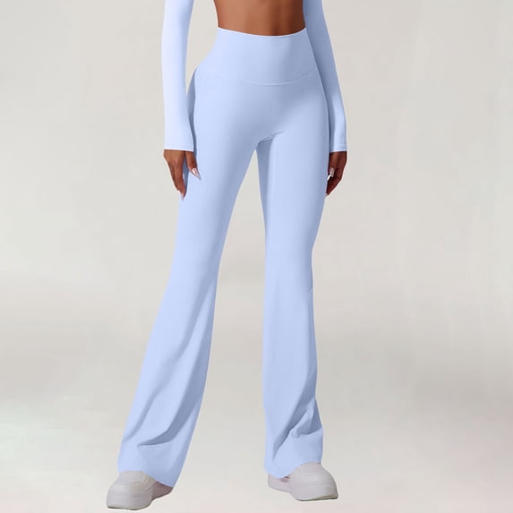 Womens Pants High-Waisted Brushed Shaping Flare Sports Outdoor Leggings