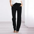 thumbnail image 1 of Womens Pants High Waisted Solid Color Straight Waist Long Casual Elastic Drawstring Pockets Pant Daily-Wear, 1 of 4
