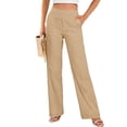 thumbnail image 1 of Womens Pants High Waisted Spring Summer Casual Solid Color Pockets Long Pants, 1 of 6