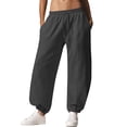 thumbnail image 1 of Womens Pants Jogging Pants Sports Pants with Pockets Loose Bottom Mid Waist Exercise Casual Pants, 1 of 7