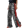 thumbnail image 1 of Womens Pants Leopard Print Side Stripes Straight Sweatpants Thin Drawstring Summer Loose Casual Trousers Black S, 1 of 6