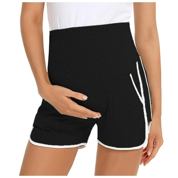 Womens Pants Maternity Pants High Waist Support Belly Split Shorts Pajama Pants Black Loose Pants for Women S
