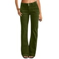 thumbnail image 1 of Womens Pants Pants For Women Wide Leg Flare Pants For Women Double Button Mid Waist Pants Trendy Fashion Casual Pants, 1 of 6
