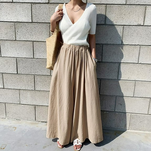 Womens Pants Pants for Women Casual Beige Womens Pants Loose Pants Wide Leg Trousers Women Summer Pants for Women 2025