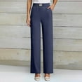 thumbnail image 1 of Womens Pants, Drape High Rise Pull-On Stretch Pants (Dark Blue L), 1 of 3