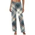 thumbnail image 1 of Womens Pants Plaid Pajama Print Soft Comfort Loose Plaid Without Pockets Beige Loose Pants for Women L, 1 of 4