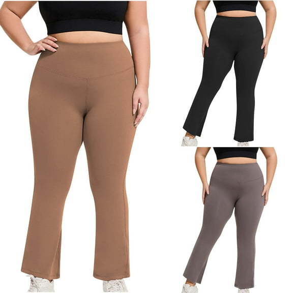 Womens Pants with Pocket Plus Size Women's Plus Size Solid Color Leggings Sports Fitness Pants Casual Tight Fitting Tight Peach Hip Yoga Pants Stretch Pants Black L
