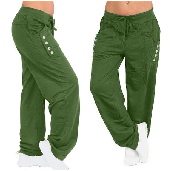 Womens Pants with Pockets Womens Winter Wide Leg Yoga Sports Loose Casual Long Pants Trousers Plus Size Wide leg Pants for Women Womens Pants Athletic
