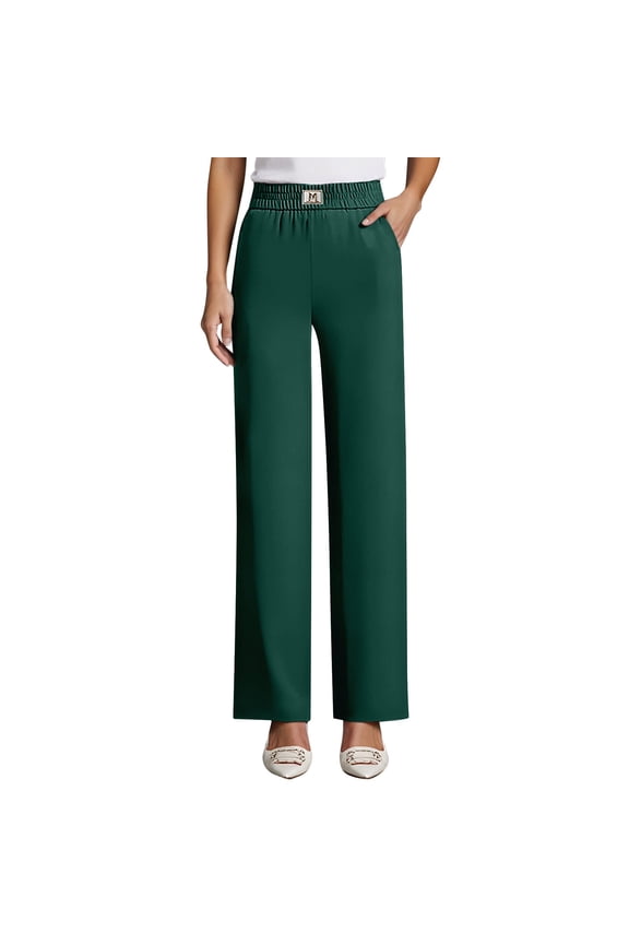 Womens Pants, Pulisa Heracomfy Trousers - Drape High Rise Pull-On Stretch Pants for Senior Women Over 50 Krdevn,Size:L