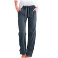 thumbnail image 1 of Womens Pants Relaxed Fit Casual High Waist Pocketed Denim Shorts solid color pants, 1 of 7