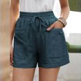 thumbnail image 1 of Womens Pants Sawvnm Women's Loose Wide Leg Pants High Waist Straight Pants Casual Cotton Linen Shorts for Women, 1 of 5