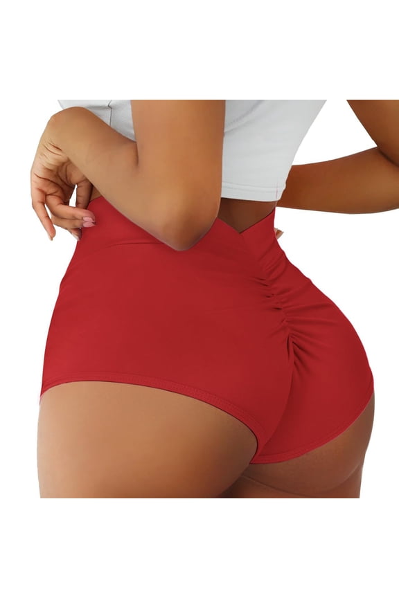 Womens Pants Scrunch Booty Shorts for Women V Back High Waisted Yoga Shorts Cut Out Bottoms Butt Lifting Short Mini Hot Pants 4.6 Casual Pants Women