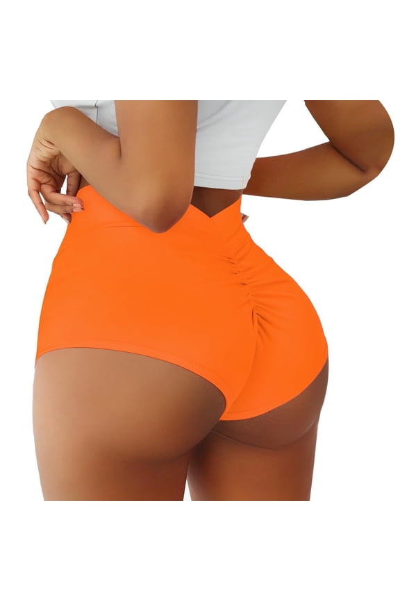 Womens Pants Scrunch Booty Shorts for Women V Back High Waisted Yoga Shorts Cut Out Bottoms Butt Lifting Short Mini Hot Pants 4.6 Casual Pants Women