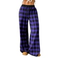 thumbnail image 1 of Womens Pants Solid-Color Checkered Pant with Two Pockets Loose and Free for Weekend Outings, 1 of 7