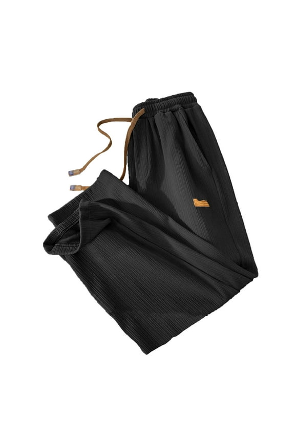 Womens Pants Solid Color Leisurely Cool Ice Silk Jogging Super Stretch with Pockets Black Womens Trousers XL