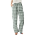 thumbnail image 1 of Womens Pants Spring Summer Autumn Checkered Pajama Pants Knitted Loose Fit Light Green Womens Trousers XXL, 1 of 5