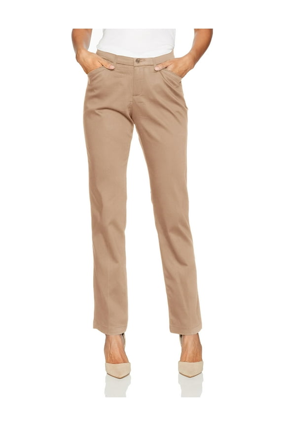 Womens Pants Straight Leg Flex Motion Chino Stretch 4