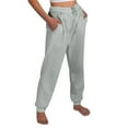 thumbnail image 1 of Womens Pants Straight Leg Sweatpants For Women Bottom Fleece Joggers Drawstring High Waited Tapered Yoga Pants With Pockets, 1 of 5