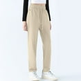 thumbnail image 1 of Womens Pants Stretch Active Comfy Comfort Casual Quick Drying Drawstring Zipper Pockets Hiking Breathable Pant Beige S, 1 of 5