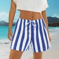 thumbnail image 1 of Womens Pants Striped High Waisted Beach Lounge Shorts Casual Sleep Pajama Shorts, 1 of 6