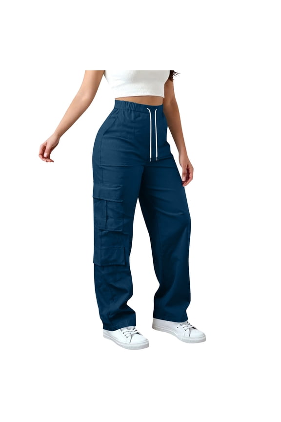 Womens Pants Tall Long legs Cargo Pants Workout Joggers Stretch Sweatpants Hiking Drawstring Pants with Multi Pockets Pants for Women
