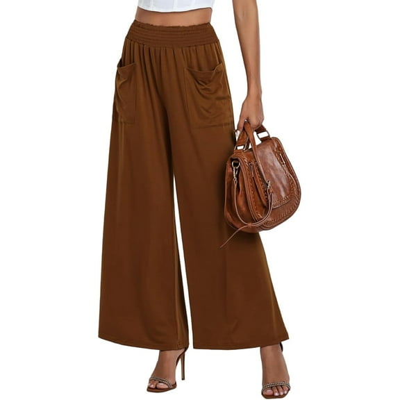 Womens Pants Wide Leg High Waisted Palazzo Pants Casual Trousers Work Business Loose Casual Wide Leg Pants with Pockets