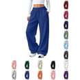 thumbnail image 1 of Womens Pants Wide Leg Tall Long legs Sweatpants Baggy Drawstring Low Rise Lounge Pants Full Joggers with Pockets Pants for Women, 1 of 8