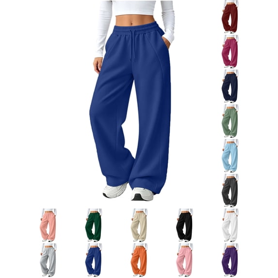 Womens Pants Wide Leg Tall Long legs Sweatpants Baggy Drawstring Low Rise Lounge Pants Full Joggers with Pockets Pants for Women