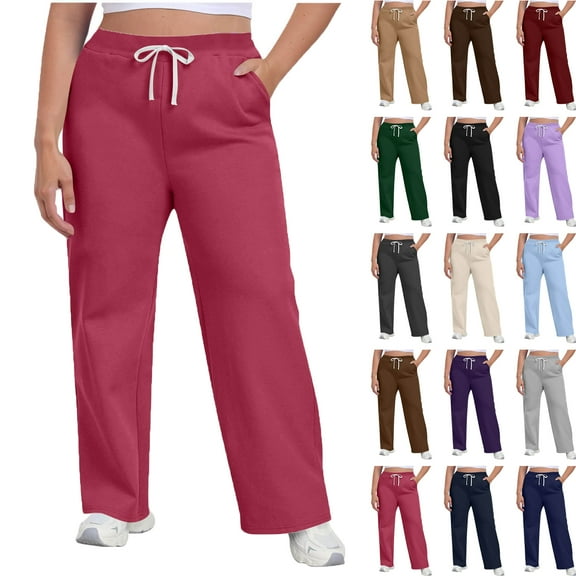 Womens Pants Wide Leg Tall Long legs Sweatpants Baggy Drawstring Low Rise Lounge Pants Full Joggers with Pockets Pants for Women