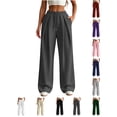 thumbnail image 1 of Womens Pants Wide Leg Tall Long legs Sweatpants Baggy Drawstring Low Rise Lounge Pants Full Joggers with Pockets Pants for Women, 1 of 8