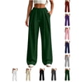 thumbnail image 1 of Womens Pants Wide Leg Tall Long legs Sweatpants Baggy Drawstring Low Rise Lounge Pants Full Joggers with Pockets Pants for Women, 1 of 8