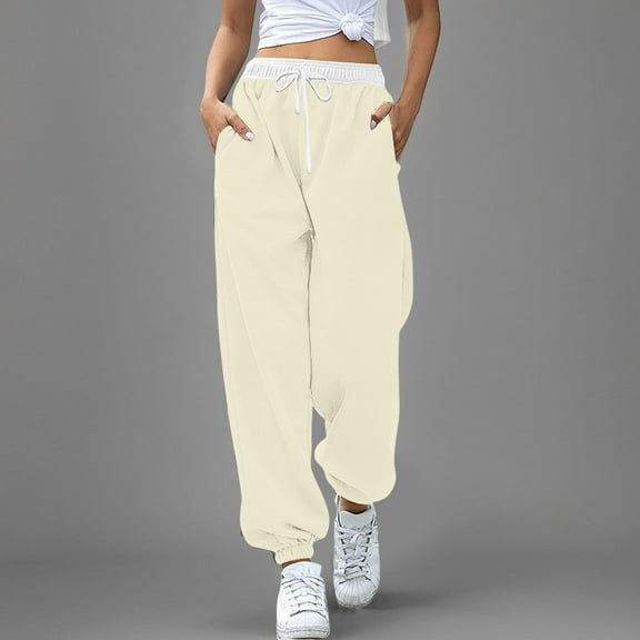 Womens Pants Woman Pants Casual Beige Trousers for Women Comfy Work Pants Women Womens High Waisted Pants with Pockets Womens Summer Pants