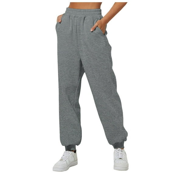 Womens Pants Women Casual Pants Grey Baggy Pants Women Women'S Lounge Pants Wide Leg Pants For Women with Pockets Womens Fall Pants