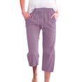 thumbnail image 1 of Womens Pants Women Fashion High Waisted Wide Leg Drawstring Elastic Trousers Comfy Straight Leg Long With Pockets Travel pants, 1 of 6