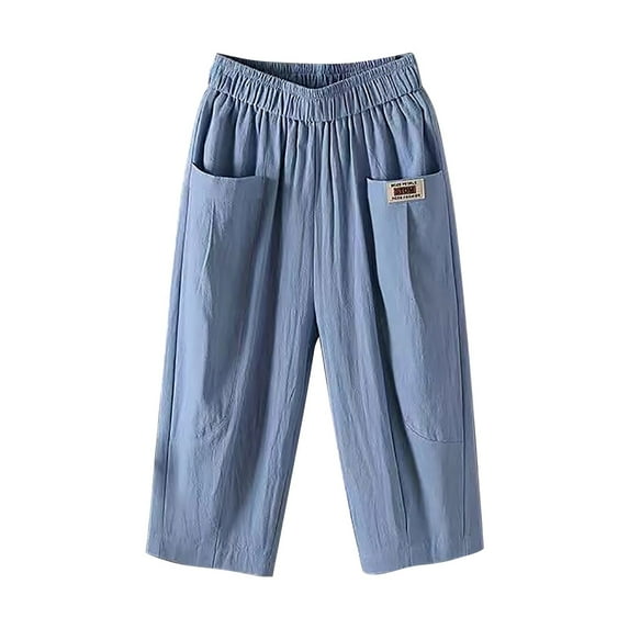 Womens Pants Women Fashion Solid Color Cotton Linen Flax Elastic Beach Leisure Trousers Cropped Shorts Travel pants